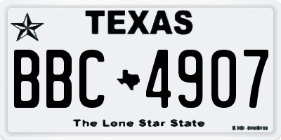 TX license plate BBC4907