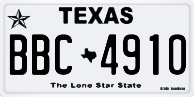 TX license plate BBC4910