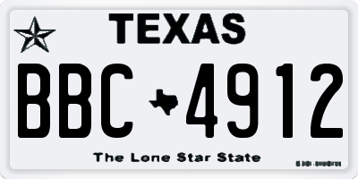 TX license plate BBC4912