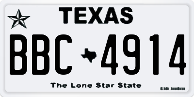 TX license plate BBC4914