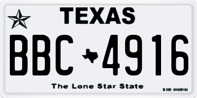 TX license plate BBC4916