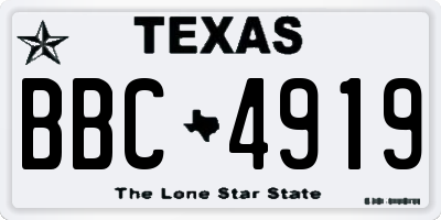 TX license plate BBC4919
