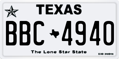 TX license plate BBC4940