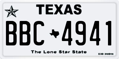 TX license plate BBC4941