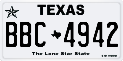 TX license plate BBC4942