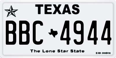 TX license plate BBC4944