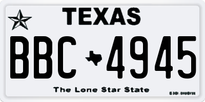 TX license plate BBC4945
