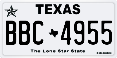 TX license plate BBC4955