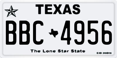 TX license plate BBC4956