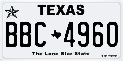 TX license plate BBC4960