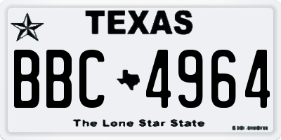 TX license plate BBC4964