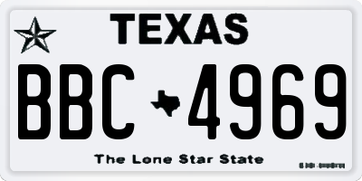 TX license plate BBC4969