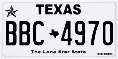TX license plate BBC4970