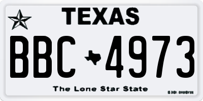 TX license plate BBC4973