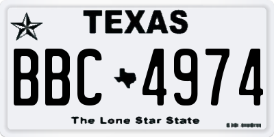TX license plate BBC4974