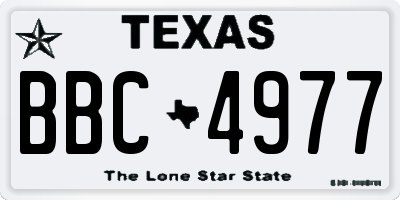 TX license plate BBC4977