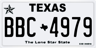 TX license plate BBC4979