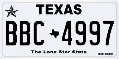 TX license plate BBC4997