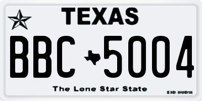TX license plate BBC5004