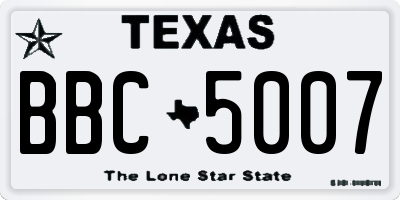 TX license plate BBC5007