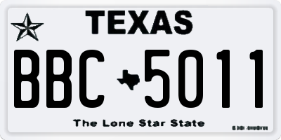 TX license plate BBC5011