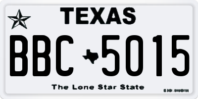 TX license plate BBC5015