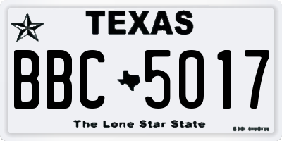 TX license plate BBC5017