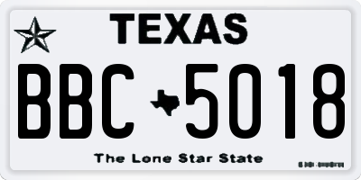 TX license plate BBC5018