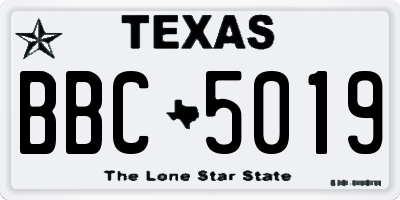 TX license plate BBC5019