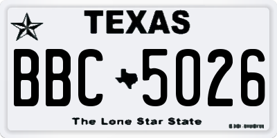 TX license plate BBC5026