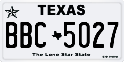 TX license plate BBC5027