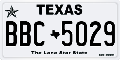 TX license plate BBC5029