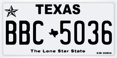 TX license plate BBC5036