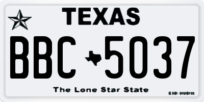 TX license plate BBC5037