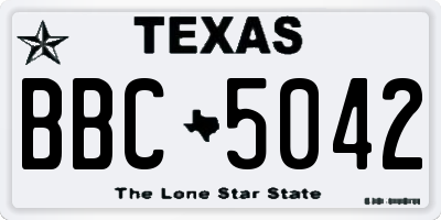 TX license plate BBC5042
