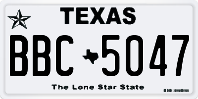 TX license plate BBC5047
