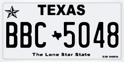 TX license plate BBC5048