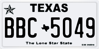 TX license plate BBC5049