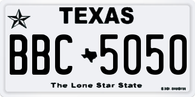 TX license plate BBC5050