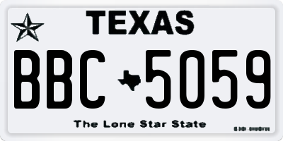 TX license plate BBC5059