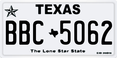 TX license plate BBC5062