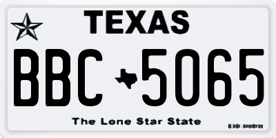 TX license plate BBC5065