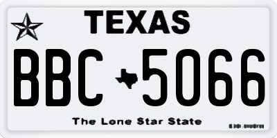 TX license plate BBC5066