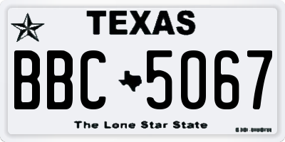 TX license plate BBC5067
