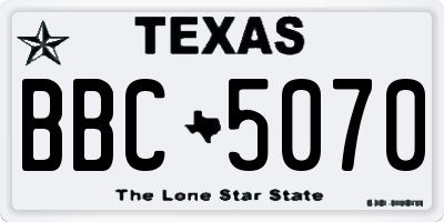 TX license plate BBC5070