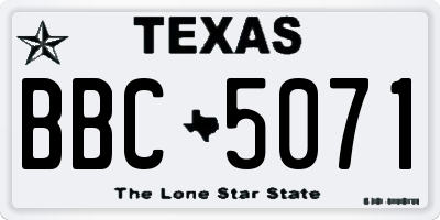 TX license plate BBC5071