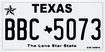 TX license plate BBC5073