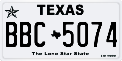 TX license plate BBC5074