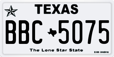 TX license plate BBC5075