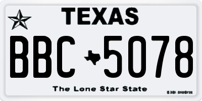 TX license plate BBC5078